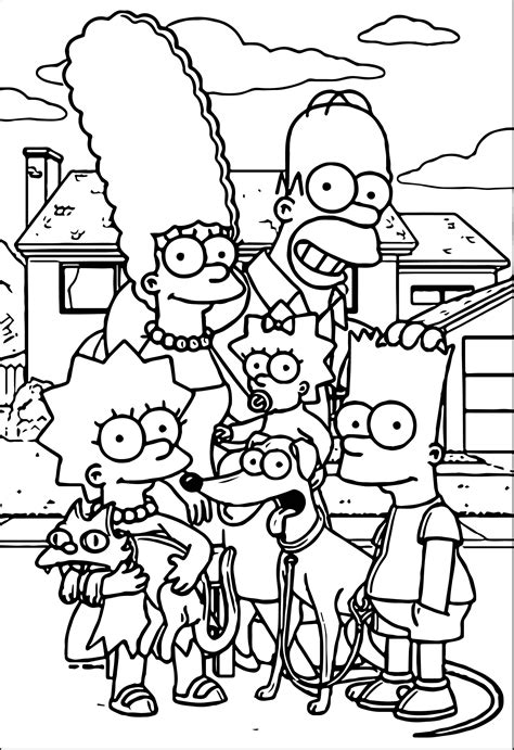 simpsons family  street coloring page wecoloringpagecom