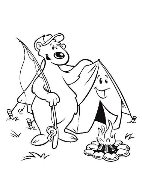 camping bear coloring pages google search camping coloring pages