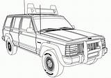 Coloring Jeep Cherokee Police Pages Car Template Sketch Clipart Library sketch template