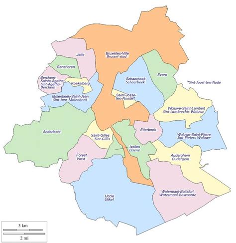 brusselse gemeenten kaart bruxelles gemeenten kaart belgie