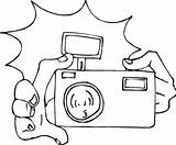 Camera Cartoon Clipart Flash Kids Clip Coloring Pages Library Child sketch template