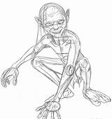 Lord Rings Gollum Hobbit Anneaux Seigneur Colouring Orc Bing Sketches Pictrove Coloriages sketch template