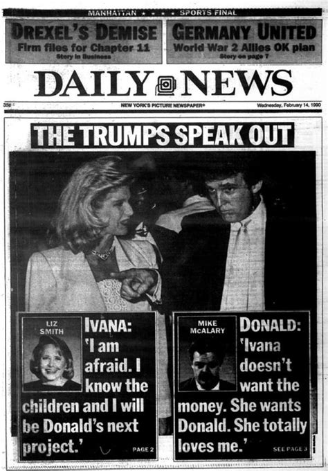 tabloid covers show trump and ivana divorce