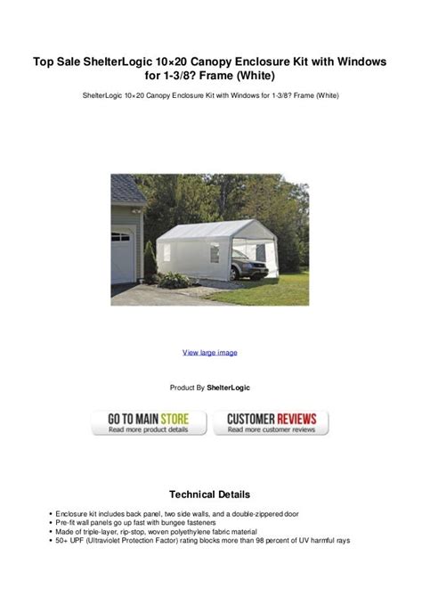 top sale shelterlogic  canopy enclosure kit  windows    frame white