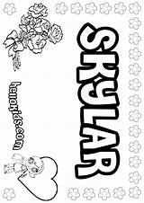 Skylar Coloring Pages Name Color Names Girls Hellokids Print Colouring Girly Online sketch template