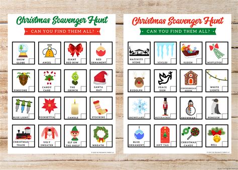 kids  page printable christmas scavenger hunt