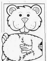 Groundhog Puppet Puppets Hog Colors Fernandovicente sketch template
