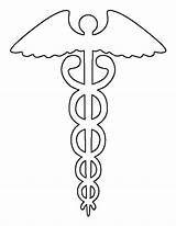 Caduceus Pattern Medical Outline Template Symbol Printable Nurse Patterns Stencils Cut Stencil Patternuniverse Use Templates Crafts String Coloring Pdf Shape sketch template