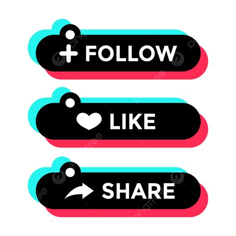 follow  share button  glitch effect follow button  button share button png