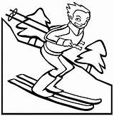 Coloring Pages Skiing Sports Source sketch template
