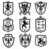 Arms Coat Vector Heraldry Nobility Shields Royal Shield Template Set Heraldic Crest Animals Illustration Family Logo Stock Blank Shutterstock Royalty sketch template