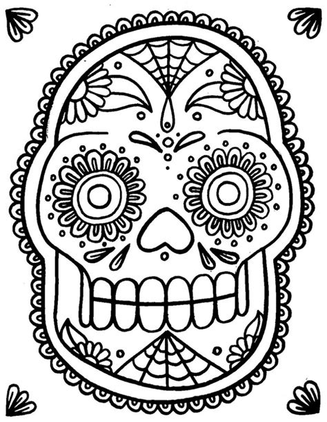 sugar skull coloring pages   adults