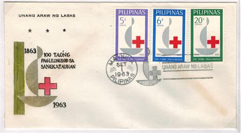 philippine republic stamps 1963 international red cross