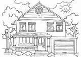 Coloring House Exterior Pages sketch template