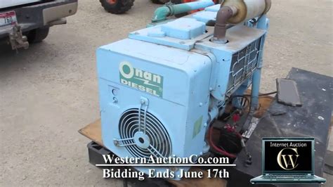 onan diesel generator  sale  auction youtube