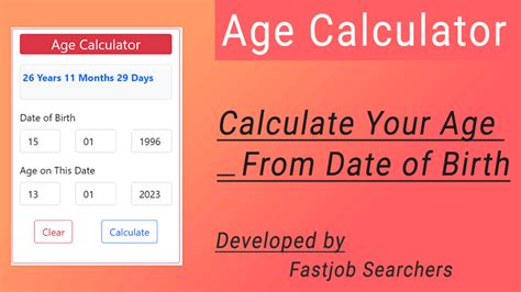age calculator  calculate  age  date  birth