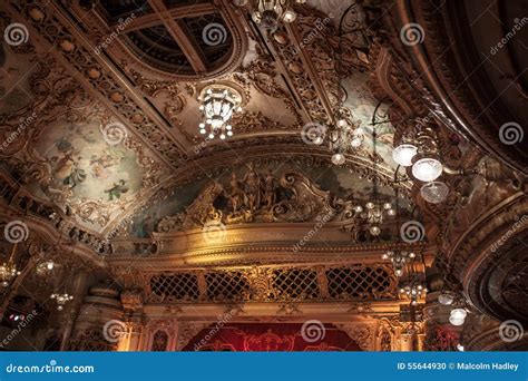 ornate ceiling  blackpool  tower ballroom stock photo image  richly light