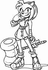 Coloring Amy Rose Pages Template sketch template