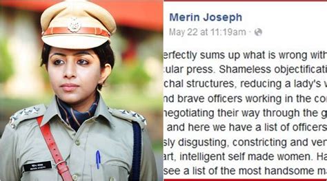 Kerala Ips Officer Merin Joseph Slams Sexist Article