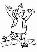 Circus Bear Coloring Pages Skating Standing Feet Two Bike Tocolor sketch template