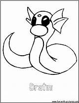 Coloring Pokemon Pages Dragon Dratini Dragonair Colouring Fun Getcolorings Color sketch template