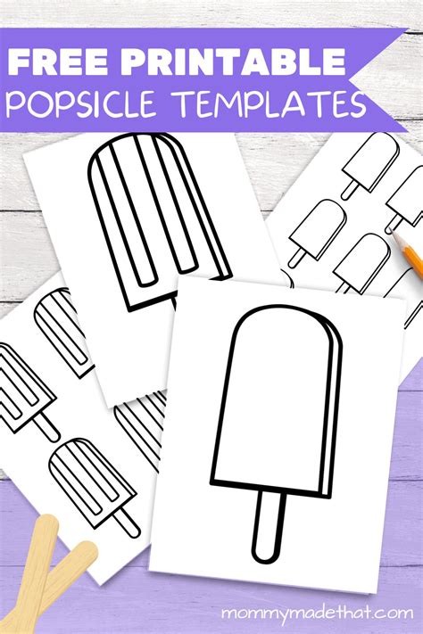 printable popsicle templates   cute