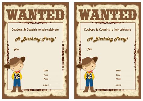 world cowboy party invitations party invite template