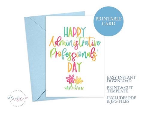 happy administrative professionals day card admin etsy