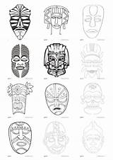 Maternelle African Africains Ou Arte Afrique Masques Dans Utiliser Colorier Comme Carnaval Peindre Primaire Pour Le Masks Africa Africanas Cadre sketch template
