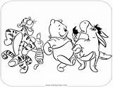 Pooh Coloring Friends Winnie Pages Disney Tigger Piglet Eeyore sketch template