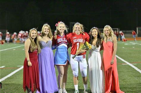 seaside football player crowned homecoming queen at halftime