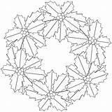Holly Christmas Wreath Mandala Coloring Color Pages Patterns Embroidery Donteatthepaste Crafts sketch template
