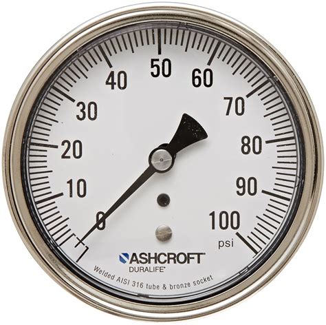 ashcroft duralife type  stainless steel case dry filled pressure gauge stainless steel tube