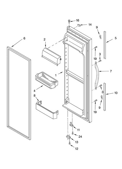 refrigerator door parts diagram parts list  model edphexmb whirlpool parts refrigerator