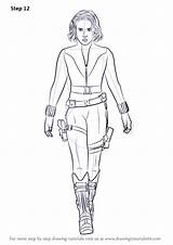 Widow Romanoff Avengers Character Drawingtutorials101 Spiderman sketch template