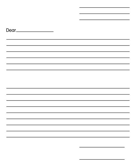 printable blank template friendly letter     printablee