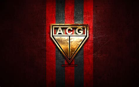 wallpapers atletico goianiense fc golden logo serie  red metal background football