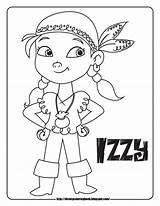 Jake Pirates Coloring Sheets Pages Neverland Land Disney Never Kids Izzy sketch template