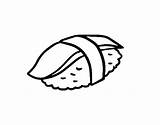 Nigiri Cuttlefish Sushi Coloring Pages Coloringcrew Food sketch template