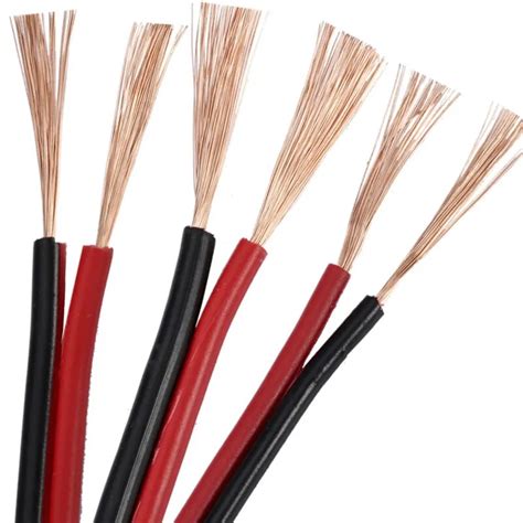 fine copper red black wire   core double color parallel  electrical wire power cable
