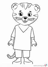 Tiger Daniel Coloring Pages Mom Printable sketch template