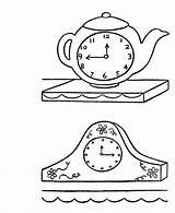 Clock Coloring Pages Clocks Drawing Cuckoo Antique Mantle Mantel Template Color Sheets Activity Simple Getdrawings Objects Time Popular Back Kids sketch template