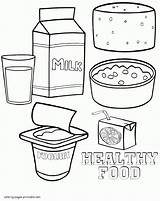 Food Healthy Coloring Pages Printable Unhealthy Print Look Other sketch template