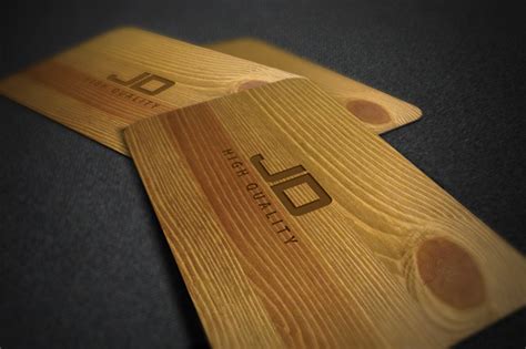 wood card business card templates  creative market