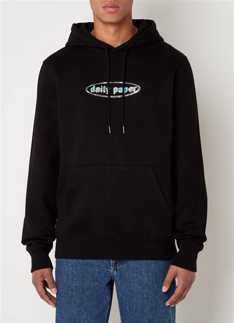 daily paper holt oversized hoodie met logoprint zwart de bijenkorf