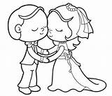 Coloring Groom Bride Wedding Pages Kids Romantic Cute Coloringpagesfortoddlers Template Table sketch template