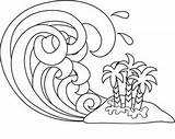 Tsunami Coloring Drawing Waves Wave Pages Clipart Ocean Line Olas Color Kids Paint Drawings Getdrawings Choose Board Acclaimimages sketch template