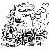 Godzilla Anguirus sketch template