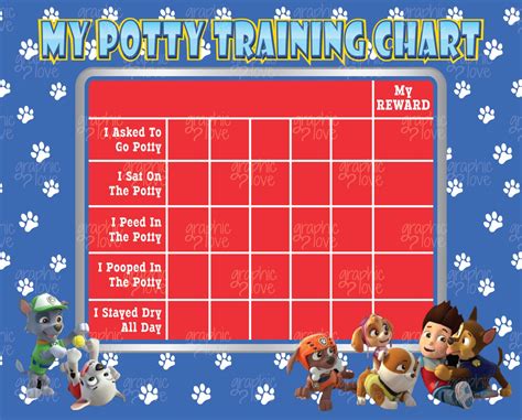 paw patrol potty training chart