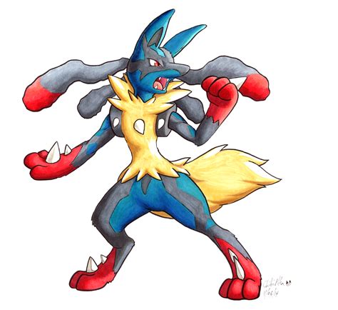 mega lucario in copic markers by chibi pika on deviantart